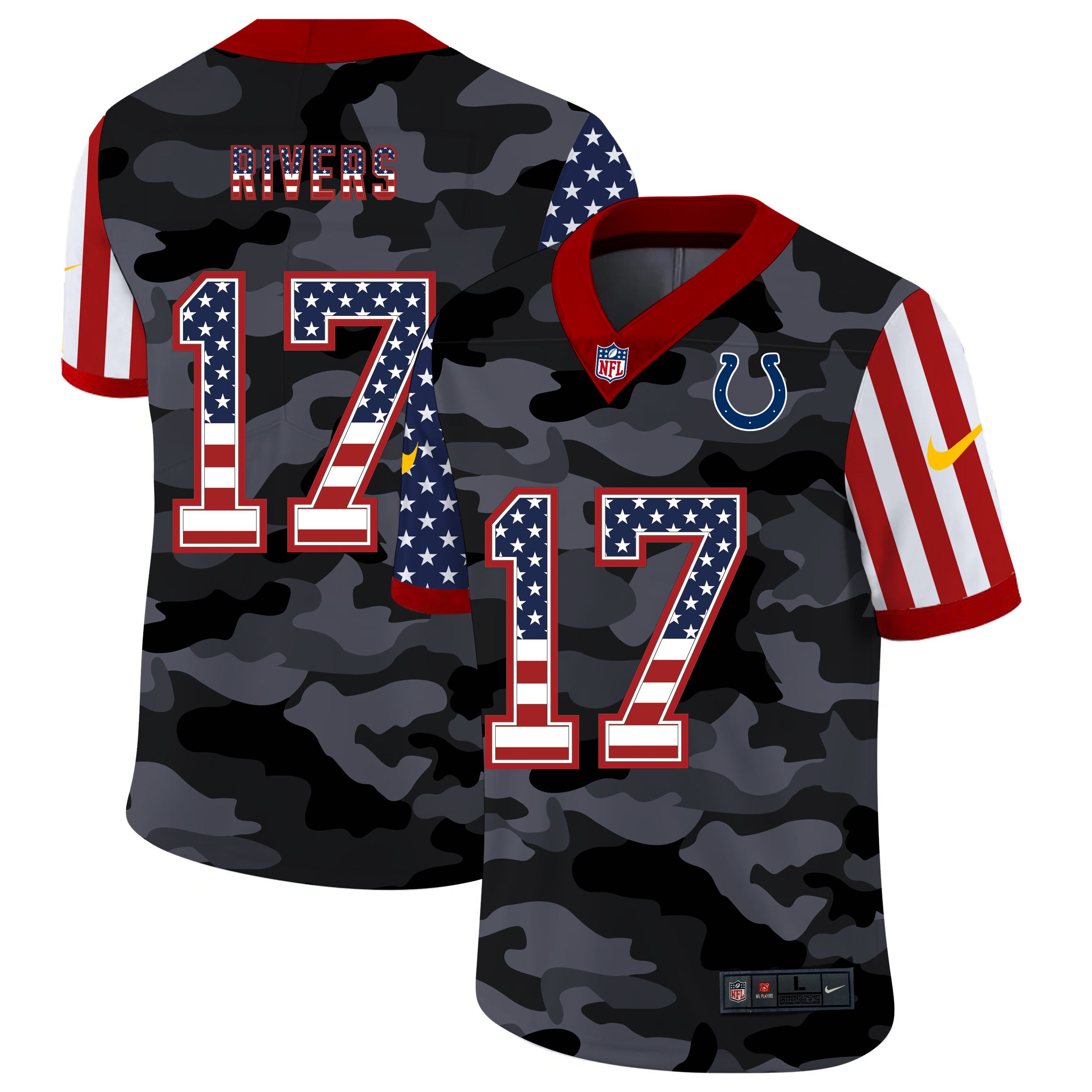 Men Indianapolis Colts #17 Rivers 2020 Nike USA Camo Salute to Service Limited NFL Jerseys->indianapolis colts->NFL Jersey